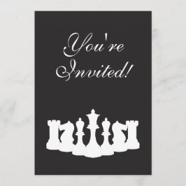 Black & White Schach Geburtstagsparty Einladung