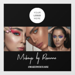 Black White Script Logo Photo Makeup Studio  Fensteraufkleber