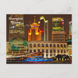 Black & White Shanghai Vintage Travel Tourismus Ad Postkarte