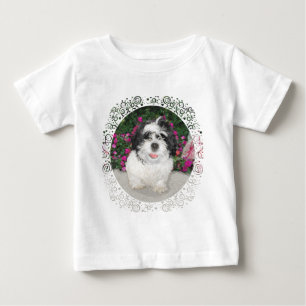 Black & White Shih Tzu Welppy Rescue Dog Baby T-shirt