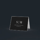 Black & White Simple Monogram Wedding Thank You  Dankeskarte<br><div class="desc">Say thank you with timeless elegance using this black and white monogram wedding thank you card. The minimalist design and classic colour palette create a modern yet sophisticated look, perfect for brides and grooms who love simple, elegant wedding stationery. Personalize it with your initials, names, or wedding date to make...</div>