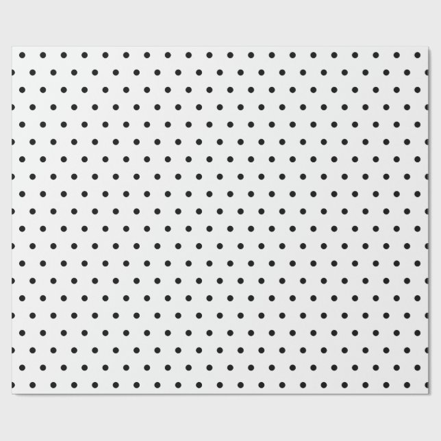 Black & White Small Polka Dot Party Weihnachtsgesc Geschenkpapier (Flach)
