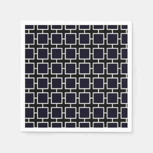 BLACK & WHITE Square Chic Birthday Napkins Serviette