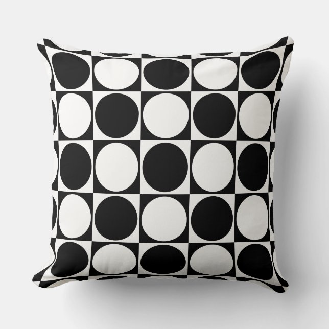 Black&White Squares & Circles-Design Kissen (Vorderseite)