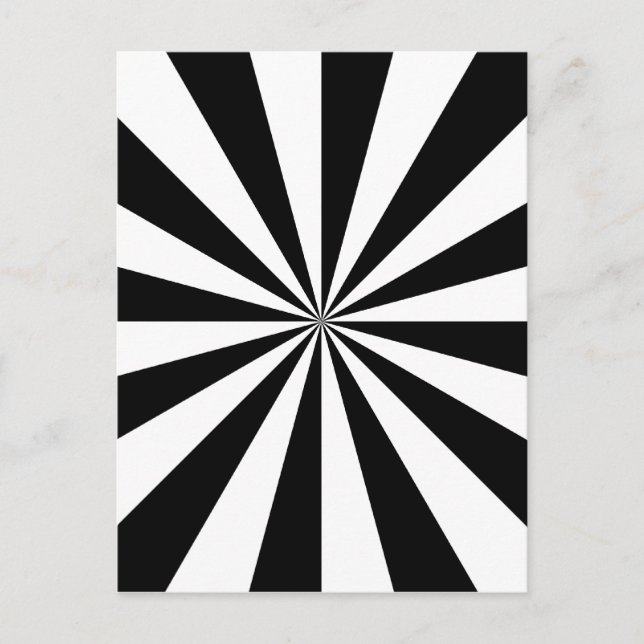 Black & White Star Burst Postkarte (Vorderseite)