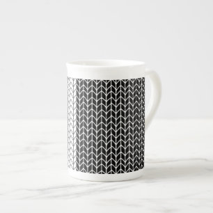 BLACK & WHITE STRICK Knochen China Tasse