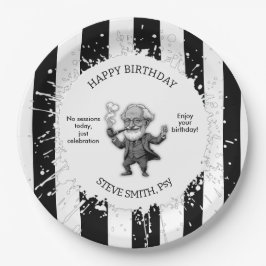 Black White Stripe Psychology Freud CARTOON Pappteller