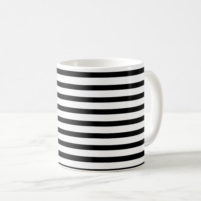 black-white stripes – schwarz-weiß gestreift kaffeetasse (VorderseiteRechts)