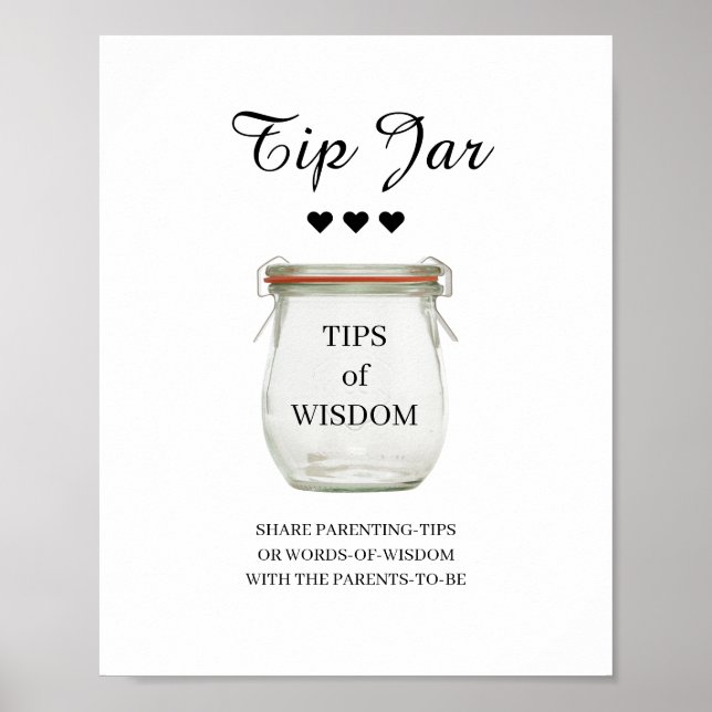 Black & White Tipp Jar Poster (Vorne)