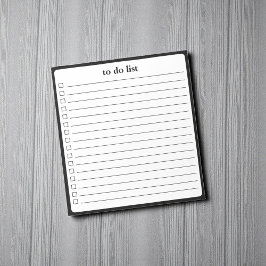 Black White To Do List Minimalist Teacher Notizblock