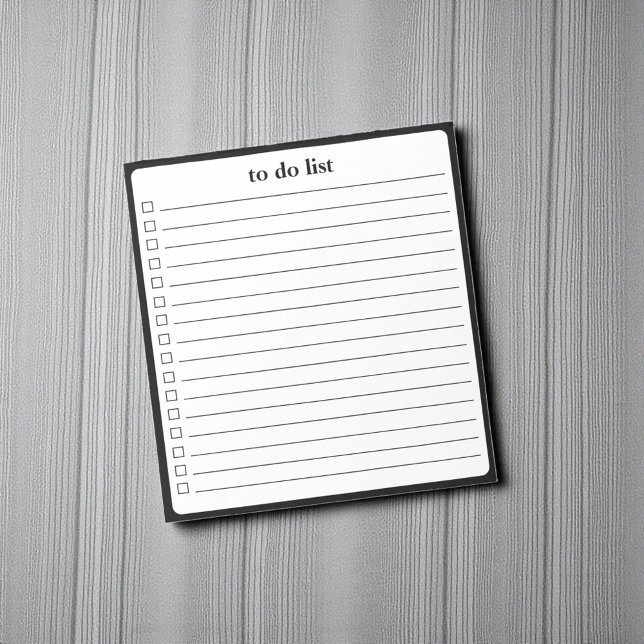 Black White To Do List Minimalist Teacher Notizblock (Black White To Do List Minimalist Teacher Notepad)