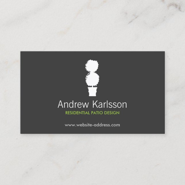 BLACK & WHITE TOPIARY LOGO II Business Card Visitenkarte (Vorderseite)