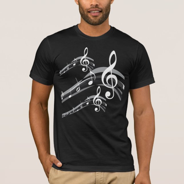 Black & White Treble Schlüssel T-Shirt (Vorderseite)