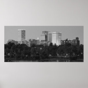 Black & White Tulsa Skyline Poster