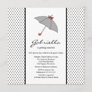 Black & White Umbrella Bridal Dusche Einladung