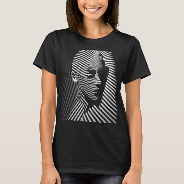 Black & White Venetian Vector Profile T-Shirt (Vorderseite)
