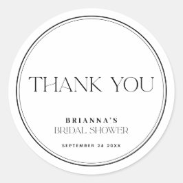Black & White Vielen Dank Brautparty Runder Aufkleber