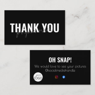 Black & White Vielen Dank für Ihr Social Media Bus Visitenkarte