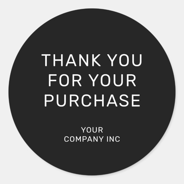 Black & White Vielen Dank für Ihren Einkauf Aufkle Runder Aufkleber (Vorderseite)