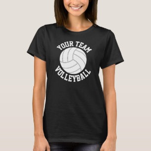 Black & White Volleyball Custom Team Name T - Shir T-Shirt