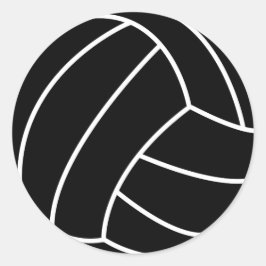 BLACK & WHITE VOLLEYBALL Sommersportspass Runder Aufkleber