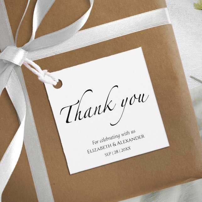 Black & White Wedding danke Geschenkanhänger (Von Creator hochgeladen)