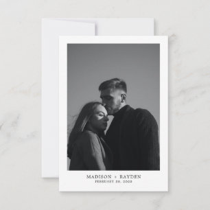 Black White Wedding Dankeschön Karte mit Foto