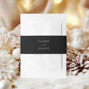 Black & White Wedding Einladung Bauchband Einladungsbanderole