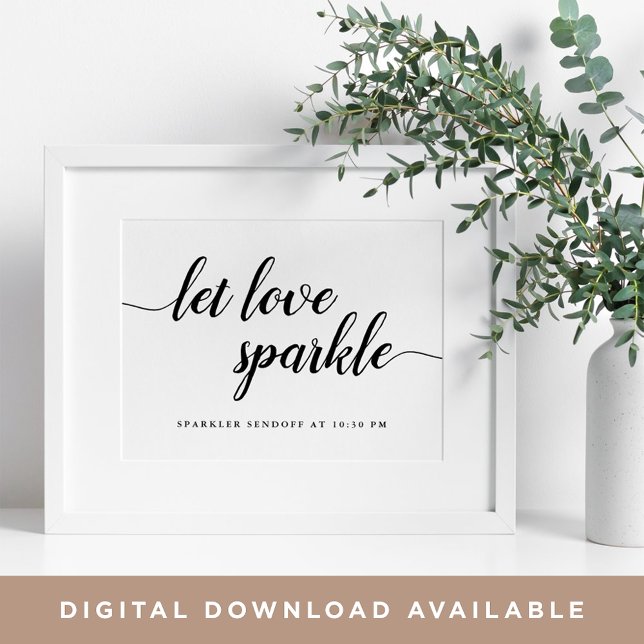 Black & White Wedding Sparkler Sendoff Sign Poster (Von Creator hochgeladen)