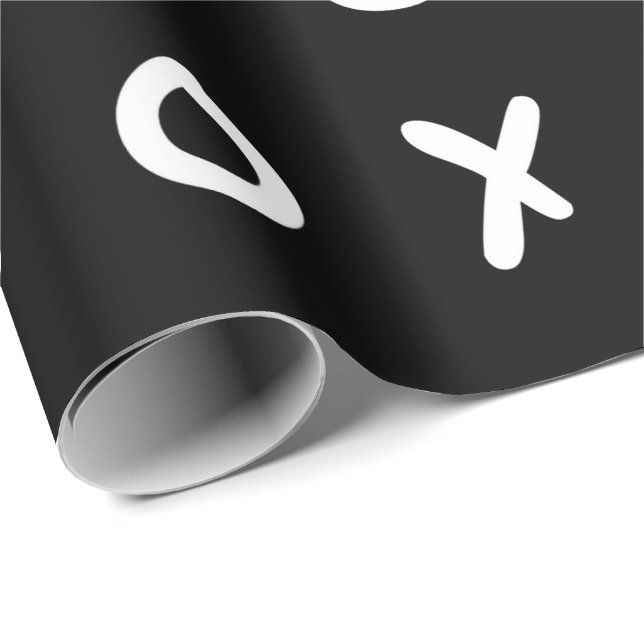 Black & White X O XO XO Niedlich Geschenkpapier (Rolleneckpunkt)