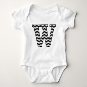 Black & White Zickzack W Baby Jersey Bodysuit Baby Strampler