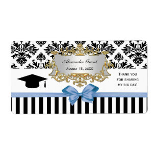 Black-Whlpool Damask Lt Blue Water Label Grad