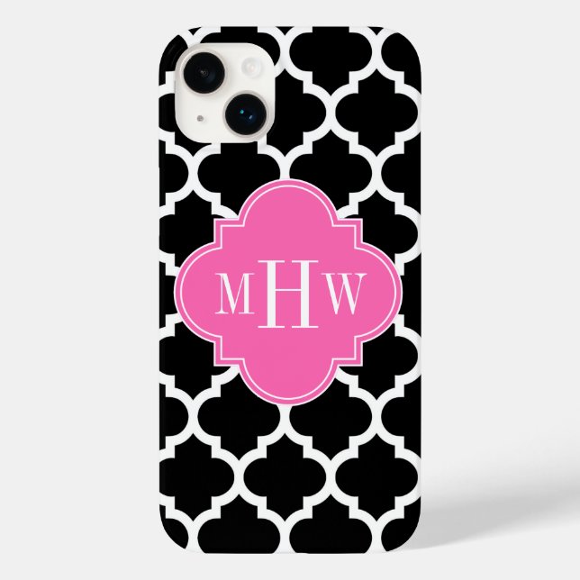 Black Whmarokkanisch #5 Hot Pink #2 Name Monogram Case-Mate iPhone Hülle (Rückseite)