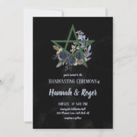 Black Wiccan Gothic Floral Pentagramm Handfasting