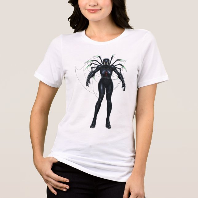 Black Widow Arachne Warrior Tri-Blend Shirt (Vorderseite)