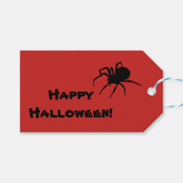 Black Widow auf Red Halloween-Geschenk-Tag Geschenkanhänger