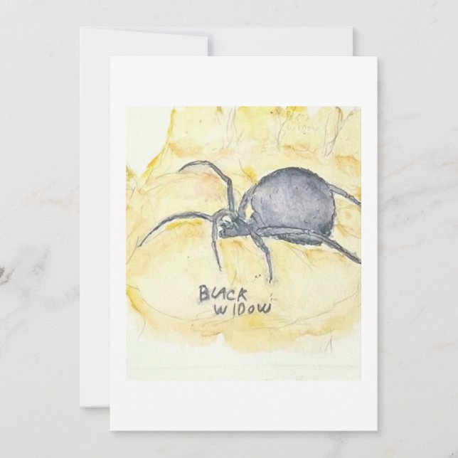 Black Widow Greeting Card Einladung (Vorderseite)