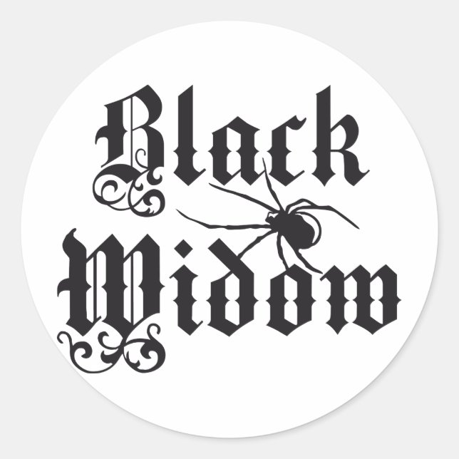 Black widow runder aufkleber (Vorderseite)