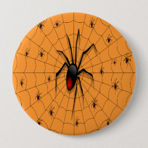 Black Widow Spider and Babies - Button