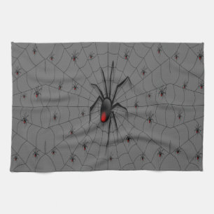 Black Widow Spider and Babies - Handtuch