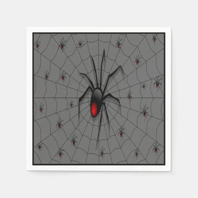 Black Widow Spider and Babies - Serviette (Vorderseite)