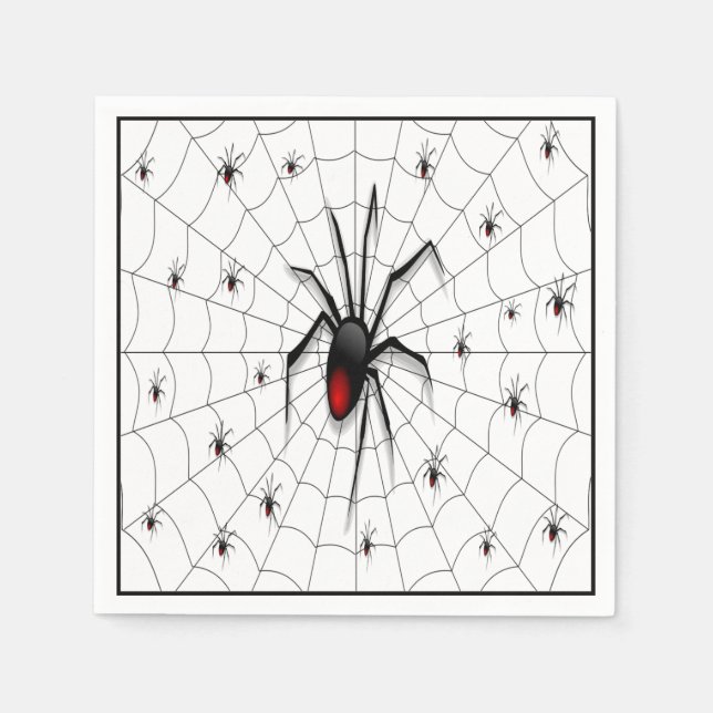 Black Widow Spider and Babies - Serviette (Vorderseite)