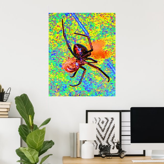 Black Widow Spider Eating Poster (Heimbüro)