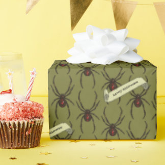 Black Widow Spider Halloween Pixel Art Pattern Geschenkpapier