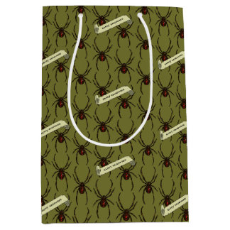 Black Widow Spider Halloween Pixel Art Pattern Mittlere Geschenktüte
