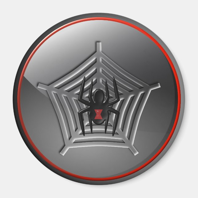 Black Widow Spider Web Halloween-Kühlschrankmagnet Magnet (Vorne)
