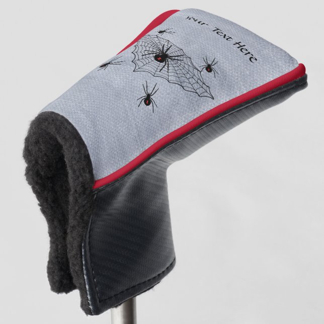 Black Widow Spiders Red Hourglass im Schwarzen Web Golf Headcover (3/4 Vorderseite)