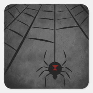 Black Widow Web Quadratischer Aufkleber