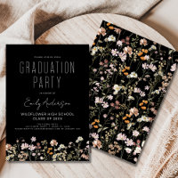 Black Wildblume Bloom Graduation Party Boho