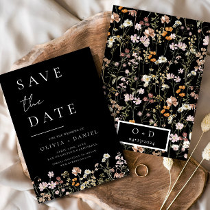Black Wildblume Boho Save the Date
